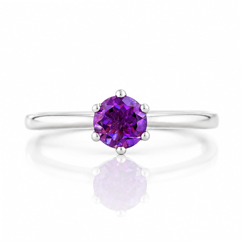 Tulip, a Six Claw Amethyst Ring - Victoria's Jewellery