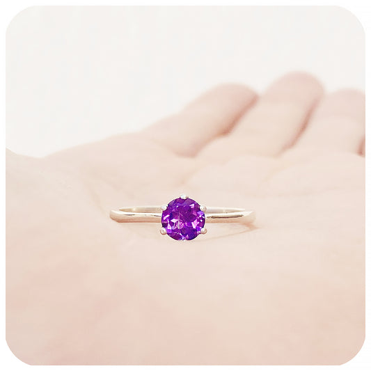 Tulip, a Six Claw Amethyst Ring