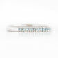 Round cut Aquamarine half eternity wedding band ring in White Gold - Victoria's Jewellery