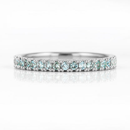 Emma, Aquamarine Half Eternity Ring - 1.5mm - Victoria's Jewellery