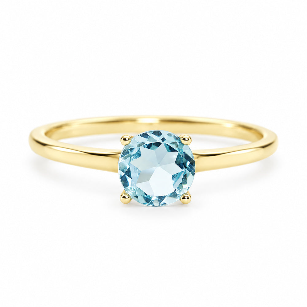 Lina, a Round cut Aquamarine Ring - Victoria's Jewellery