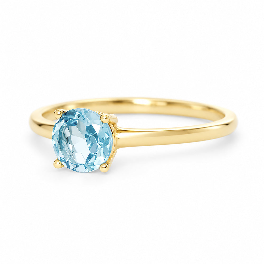 Lina, a Round cut Aquamarine Ring - Victoria's Jewellery