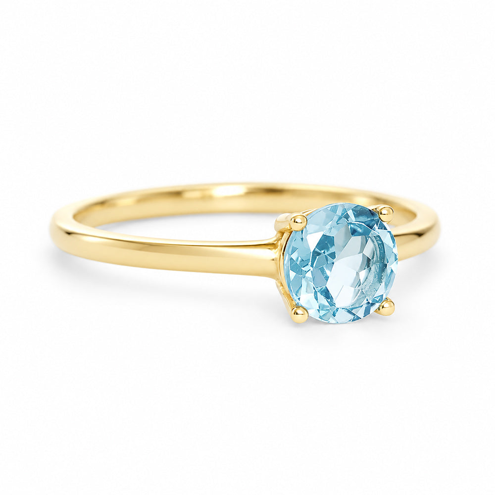 Lina, a Round cut Aquamarine Ring - Victoria's Jewellery