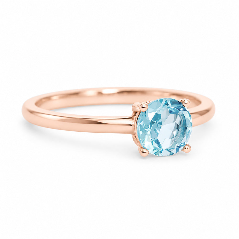 Lina, a Round cut Aquamarine Ring - Victoria's Jewellery