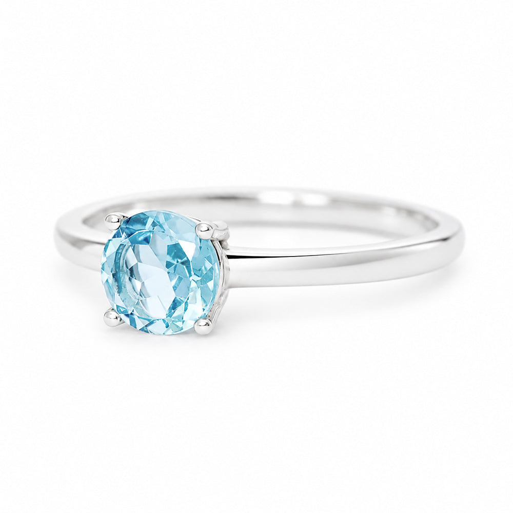Lina, a Round cut Aquamarine Ring - Victoria's Jewellery