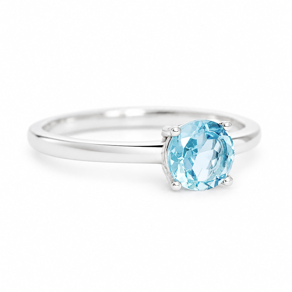 Lina, a Round cut Aquamarine Ring - Victoria's Jewellery