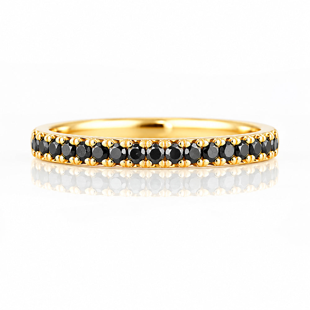 Emma, Black Diamond Half Eternity Ring - 1.5mm - Victoria's Jewellery