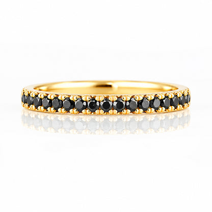 Emma, Black Diamond Half Eternity Ring - 1.5mm - Victoria's Jewellery