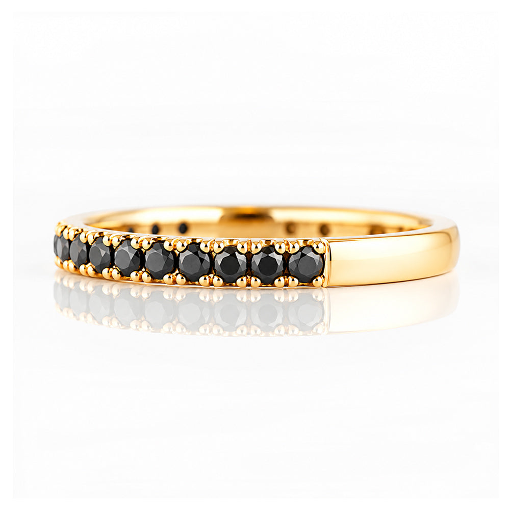 Emma, Black Diamond Half Eternity Ring - 1.5mm - Victoria's Jewellery