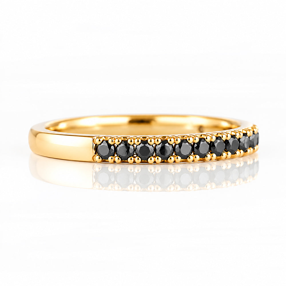 Emma, Black Diamond Half Eternity Ring - 1.5mm - Victoria's Jewellery
