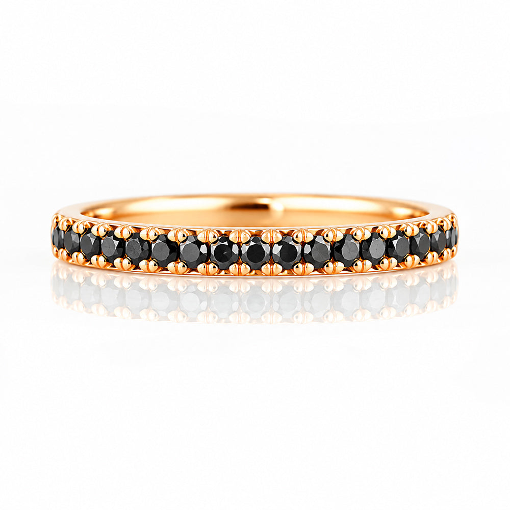 Emma, Black Diamond Half Eternity Ring - 1.5mm - Victoria's Jewellery