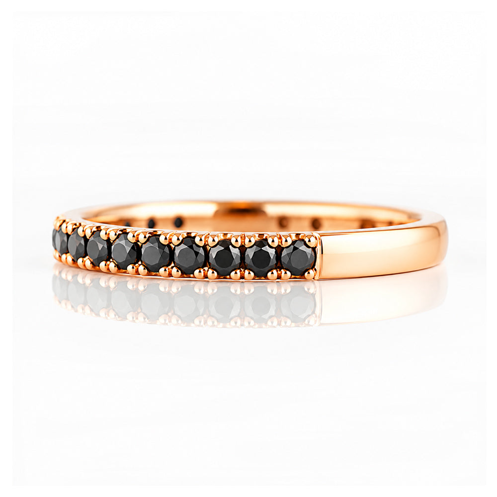 Emma, Black Diamond Half Eternity Ring - 1.5mm - Victoria's Jewellery