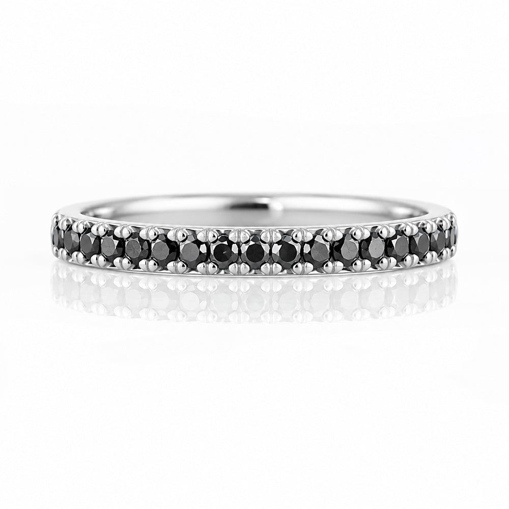 Emma, Black Diamond Half Eternity Ring - 1.5mm - Victoria's Jewellery