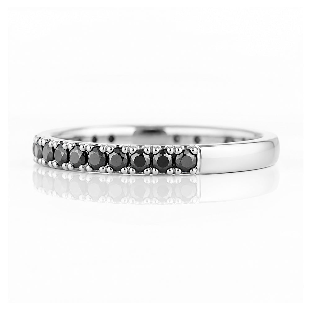Emma, Black Diamond Half Eternity Ring - 1.5mm - Victoria's Jewellery