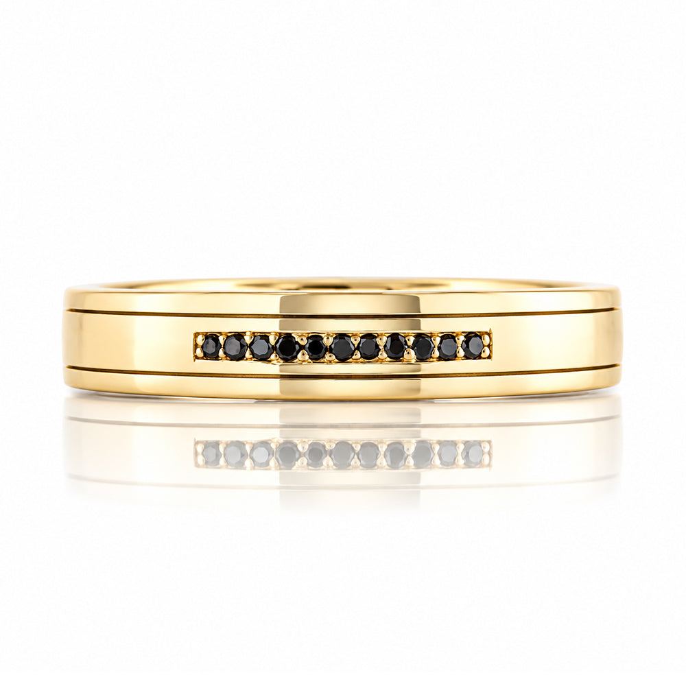 Edward, Black Diamond Mens Wedding Ring