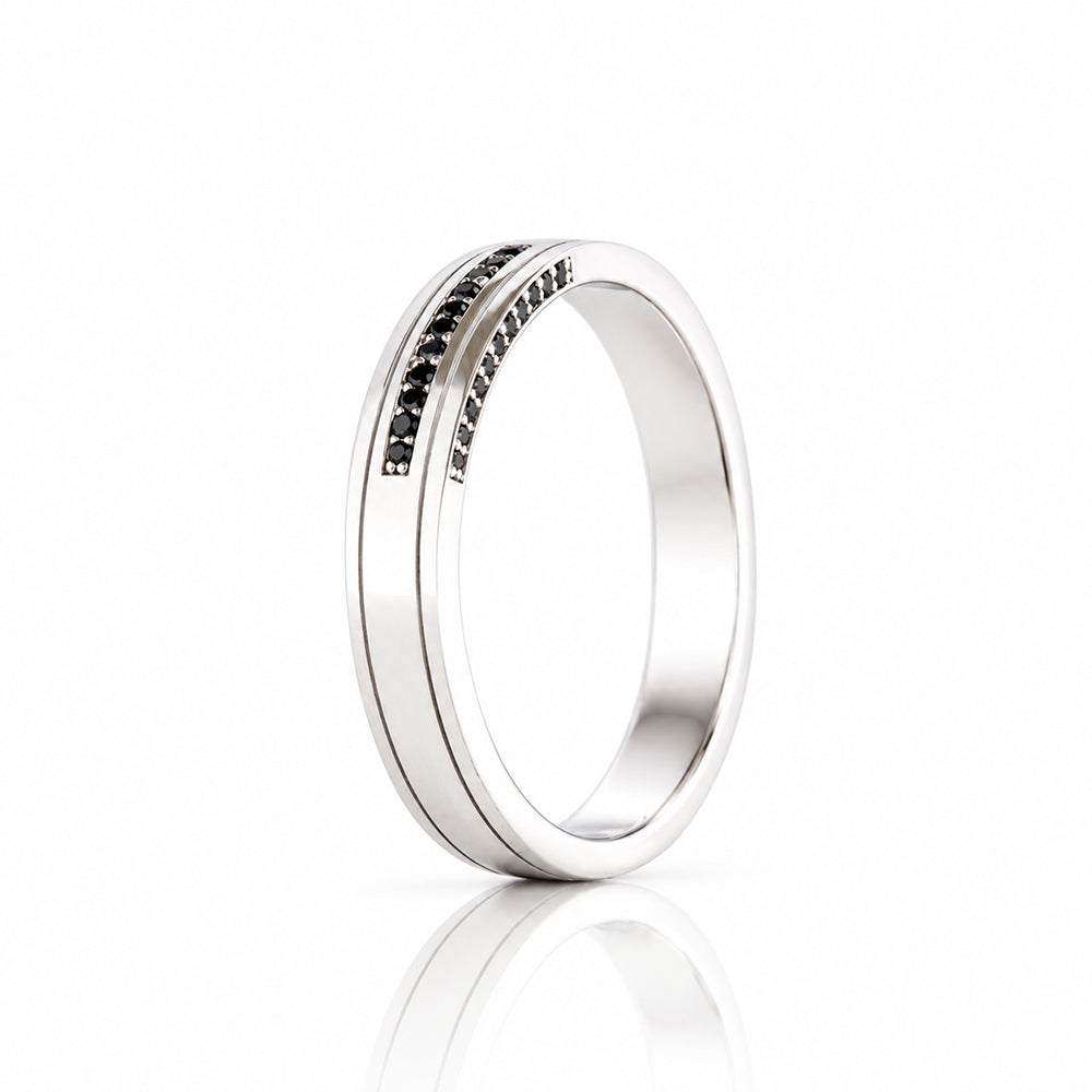 Edward, Black Diamond Mens Wedding Ring