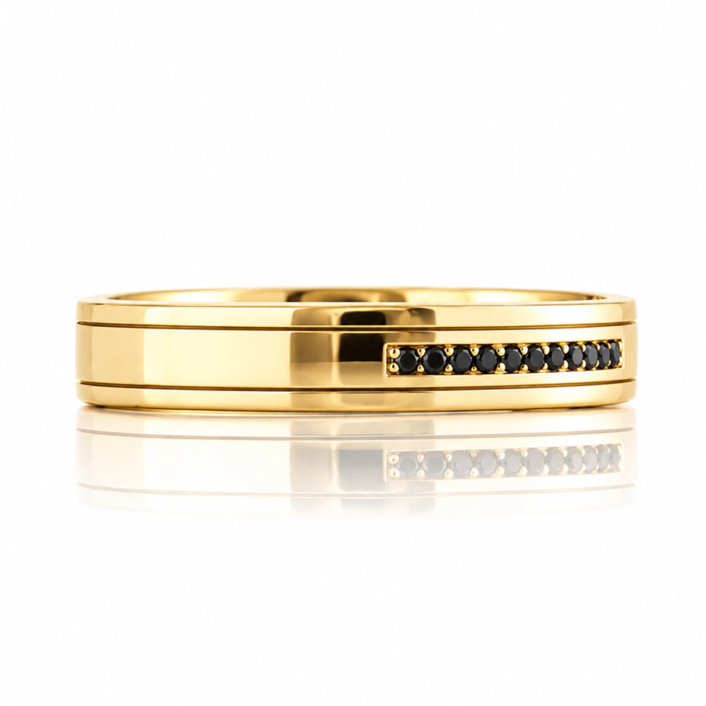 Edward, Black Diamond Mens Wedding Ring