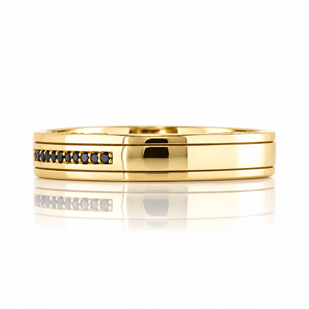 Edward, Black Diamond Mens Wedding Ring