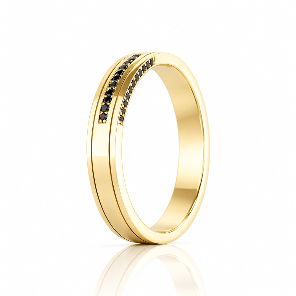 Edward, Black Diamond Mens Wedding Ring