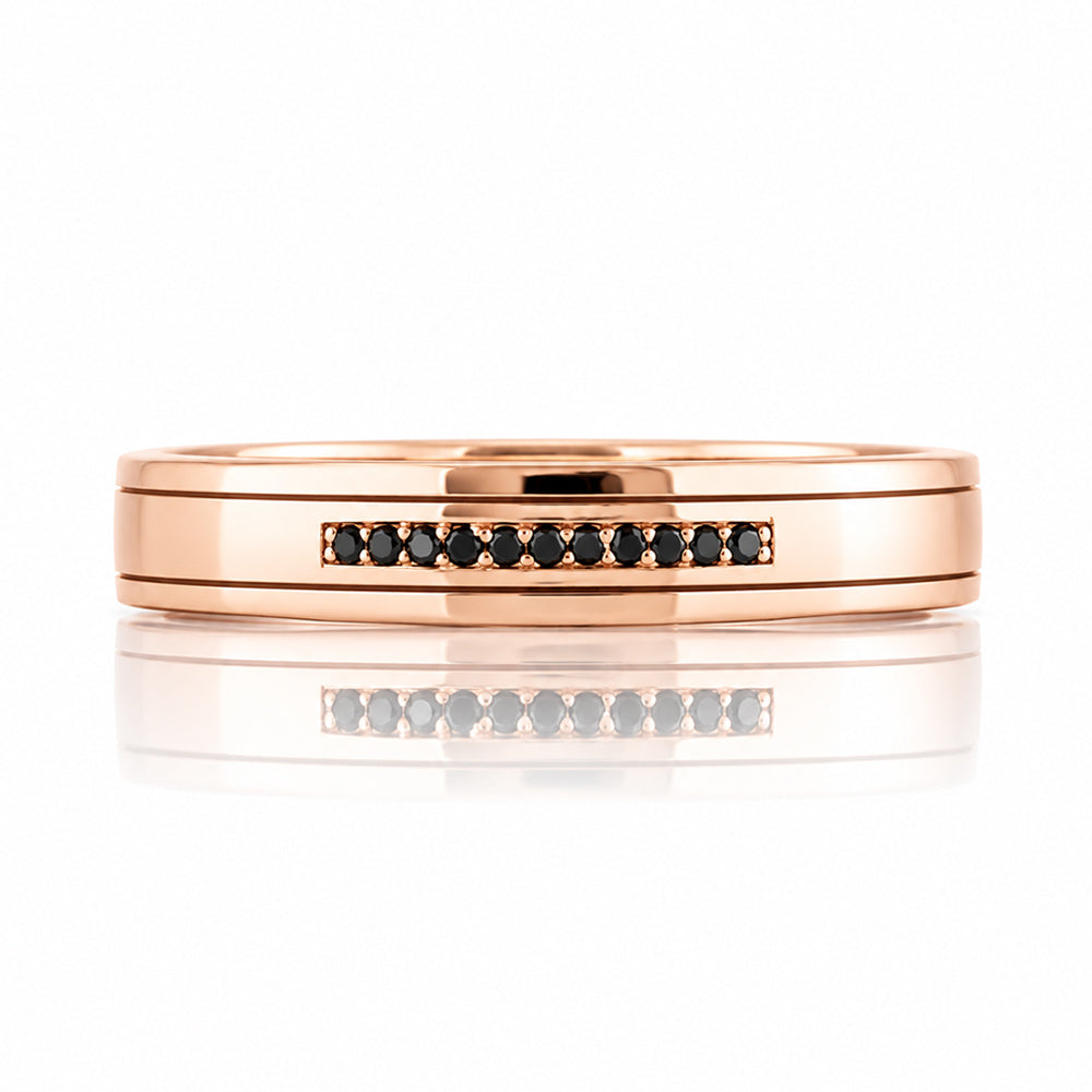 Edward, Black Diamond Mens Wedding Ring