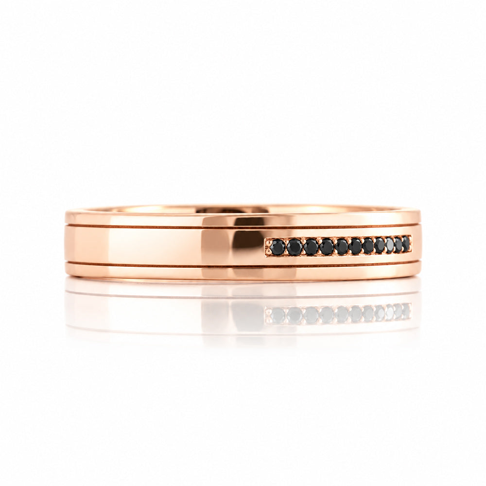 Edward, Black Diamond Mens Wedding Ring