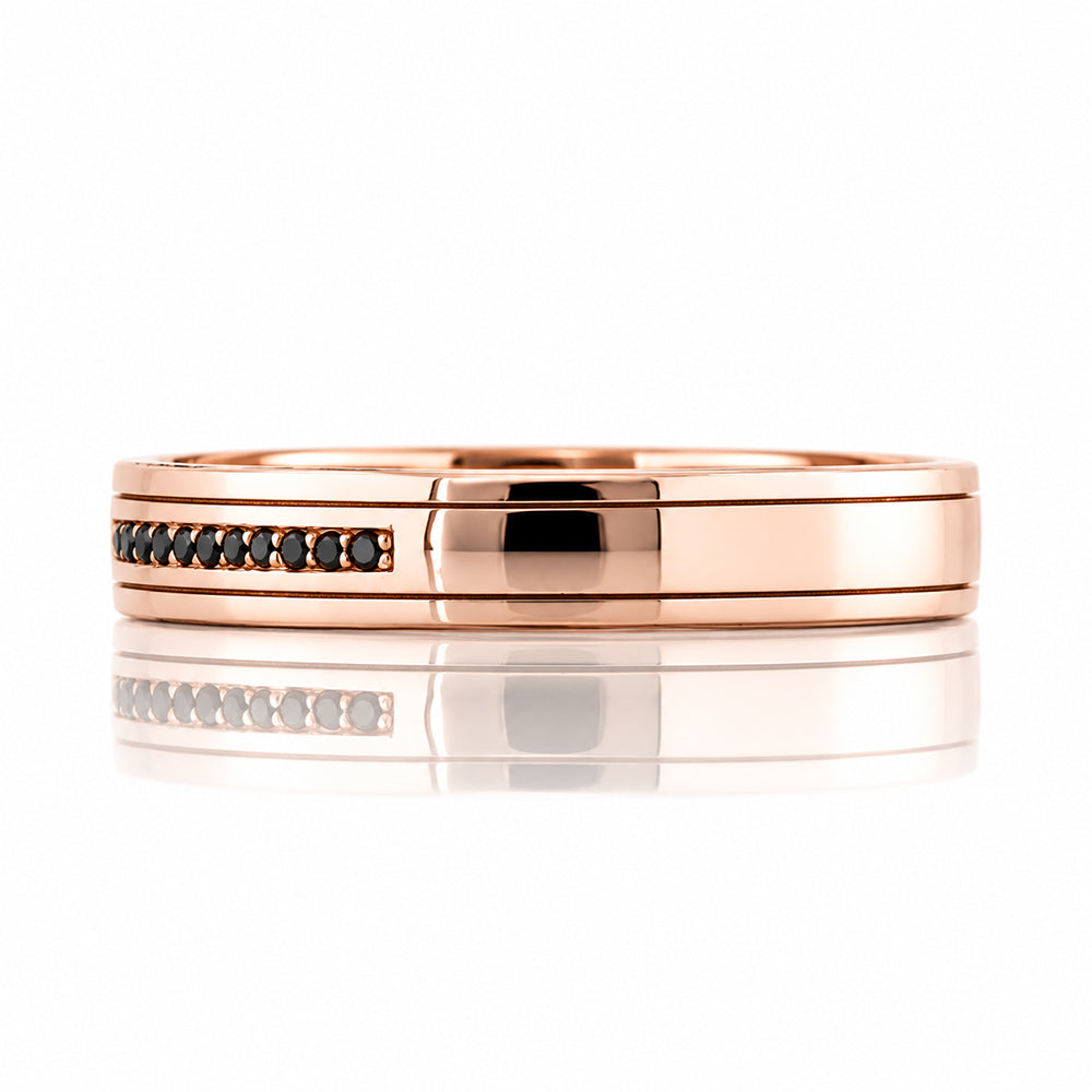 Edward, Black Diamond Mens Wedding Ring