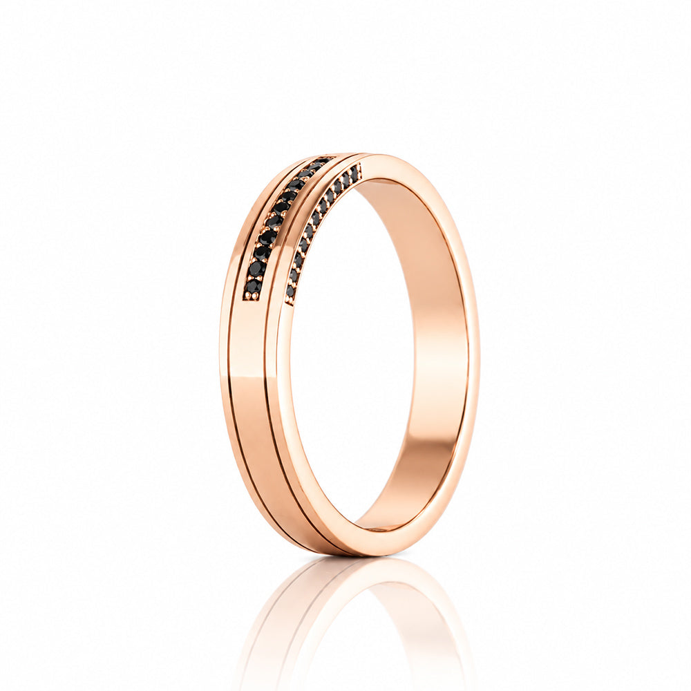 Edward, Black Diamond Mens Wedding Ring