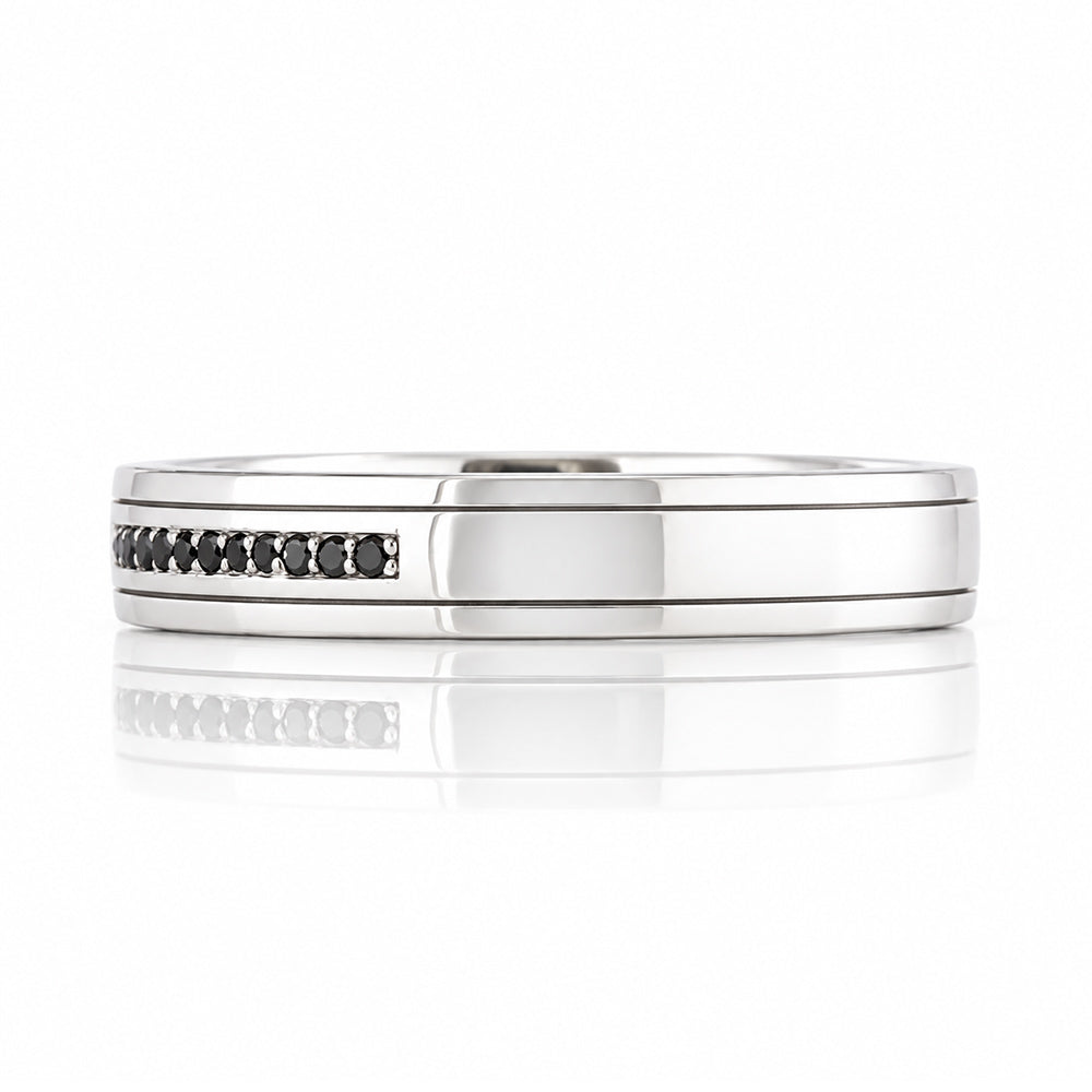 Edward, Black Diamond Mens Wedding Ring