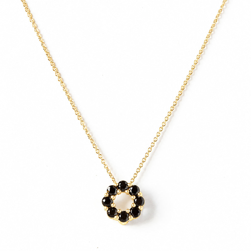 Circle of Life Necklace - Black Spinel