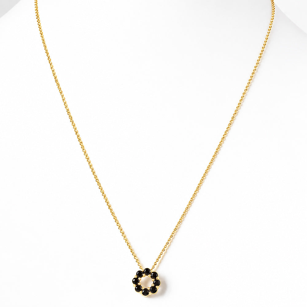 Circle of Life Necklace - Black Spinel