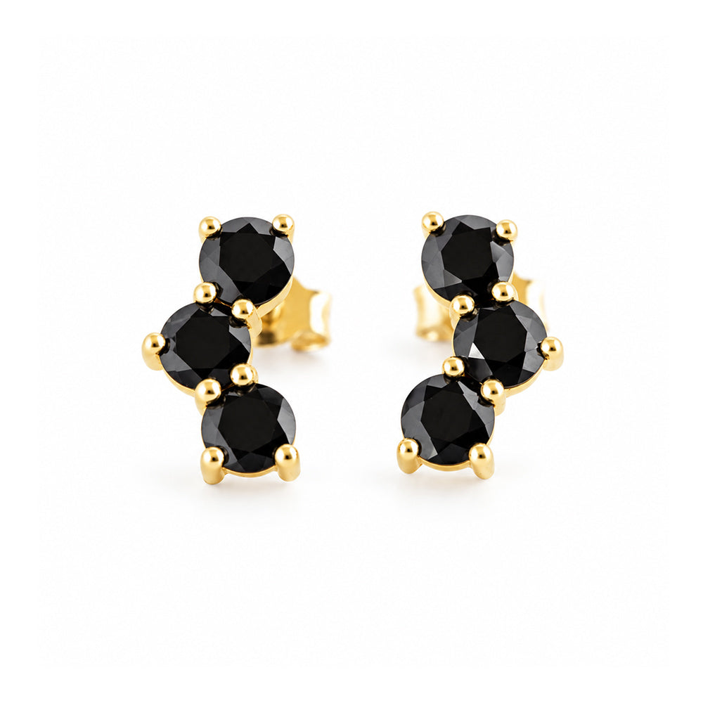 Laurel, Black Spinel Stud Earring - Victoria's Jewellery