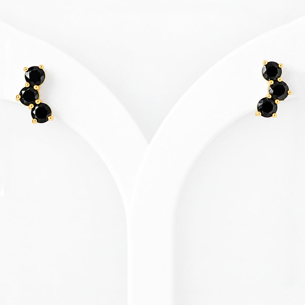 Laurel, Black Spinel Stud Earring - Victoria's Jewellery