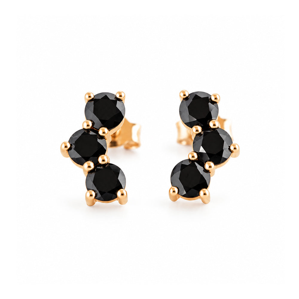 Laurel, Black Spinel Stud Earring - Victoria's Jewellery