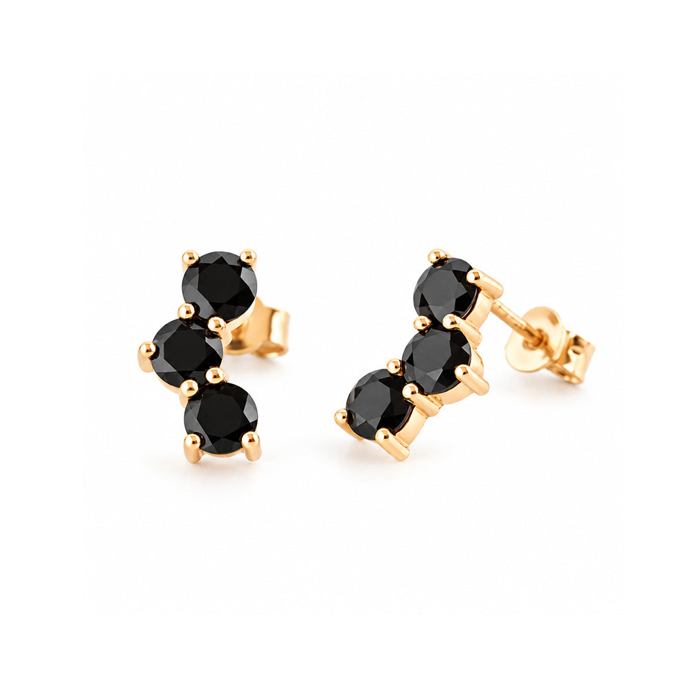 Laurel, Black Spinel Stud Earring - Victoria's Jewellery