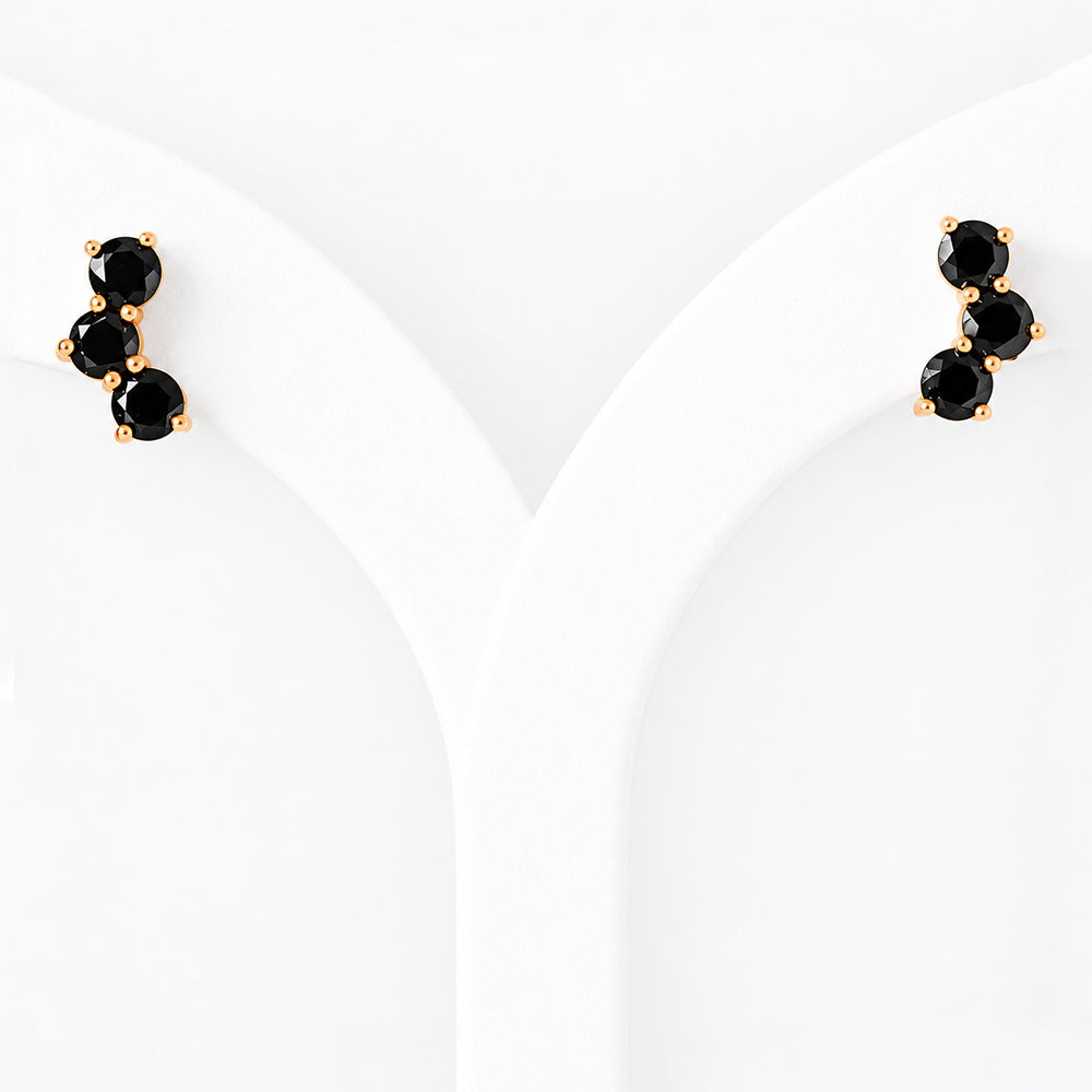 Laurel, Black Spinel Stud Earring - Victoria's Jewellery