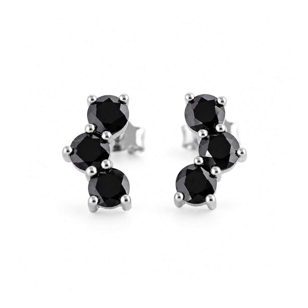 Laurel, Black Spinel Stud Earring - Victoria's Jewellery