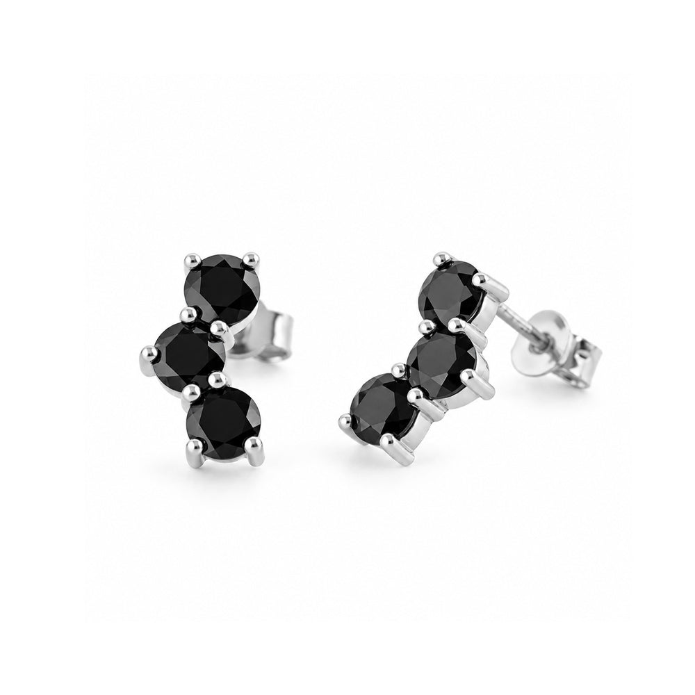 Laurel, Black Spinel Stud Earring - Victoria's Jewellery