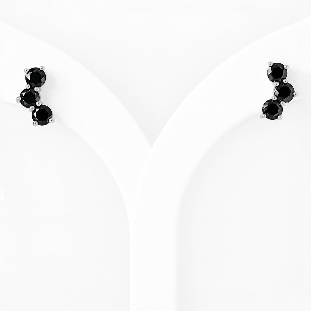 Laurel, Black Spinel Stud Earring - Victoria's Jewellery
