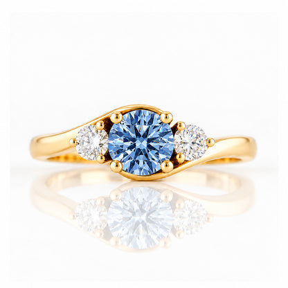 Ava, Blue Lab Diamond Trilogy Ring