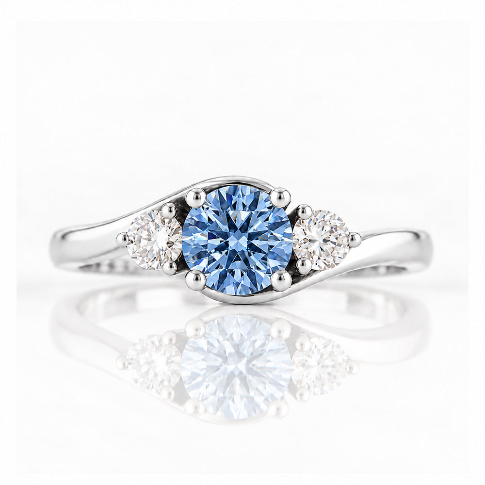 Ava, Blue Lab Diamond Trilogy Ring