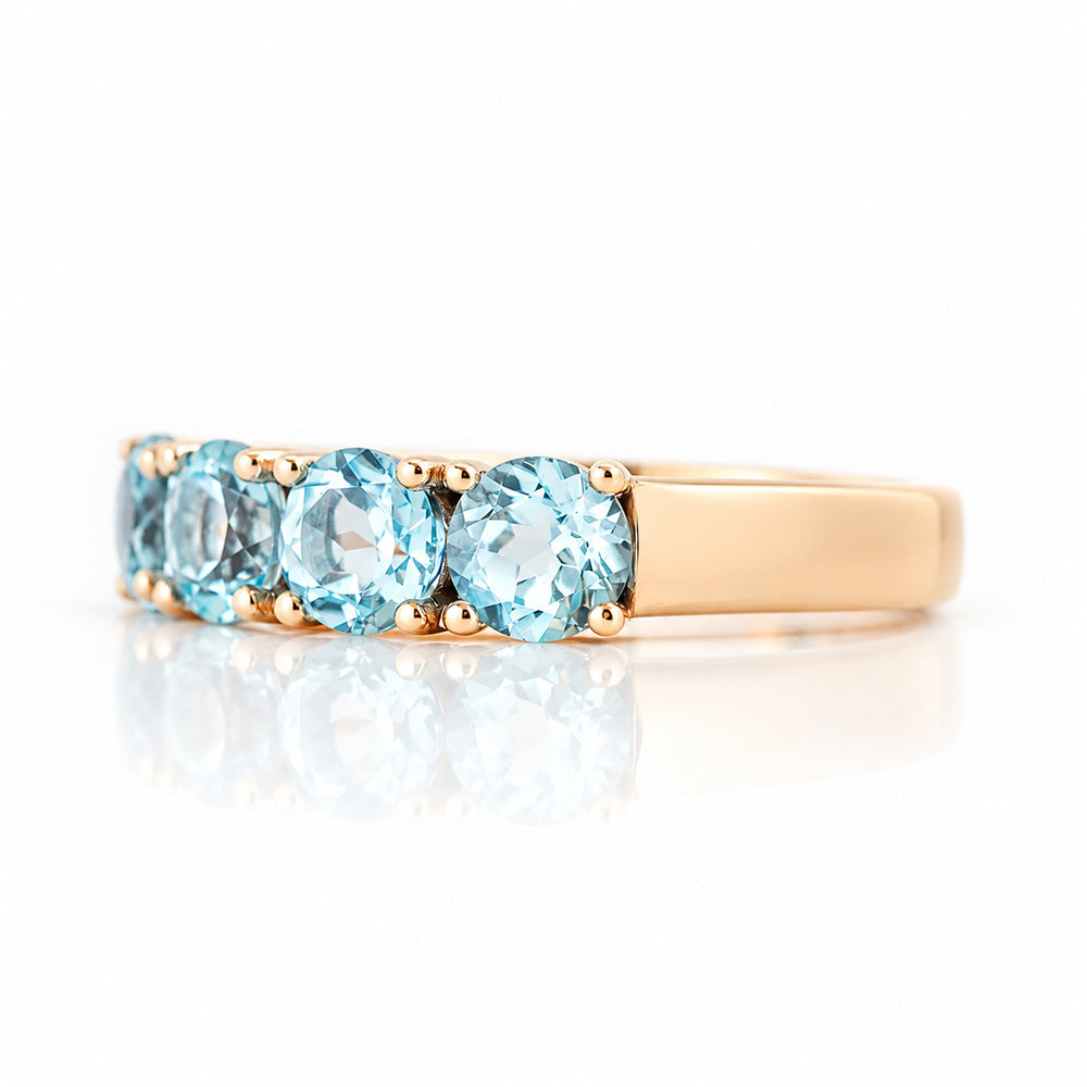 Celine, Aquamarine Half Eternity Ring - Victoria's Jewellery