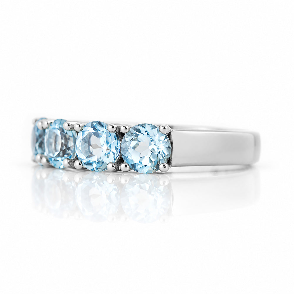 Celine, Aquamarine Half Eternity Ring - Victoria's Jewellery