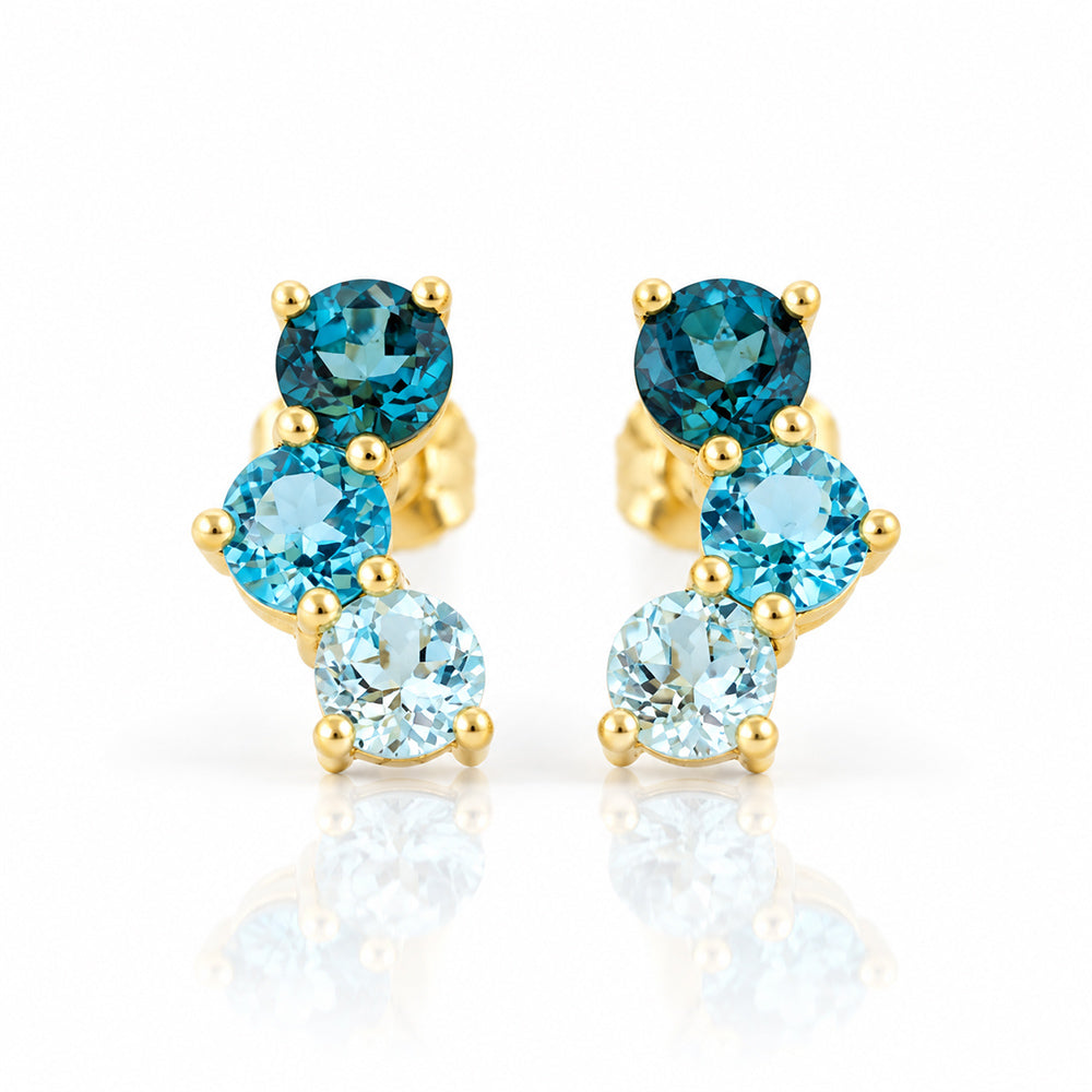 Laurel, a Blue Topaz Rainbow Stud Earring - Victoria's Jewellery