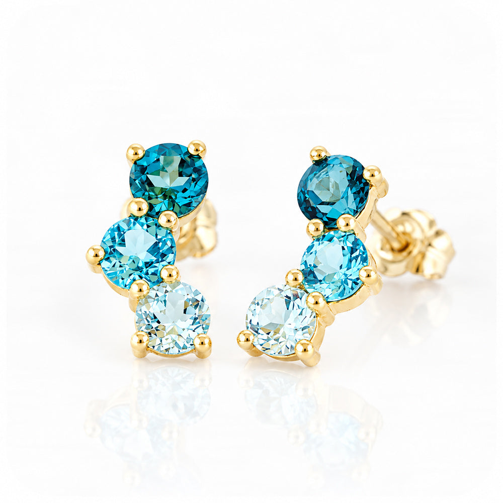 Laurel, a Blue Topaz Rainbow Stud Earring - Victoria's Jewellery