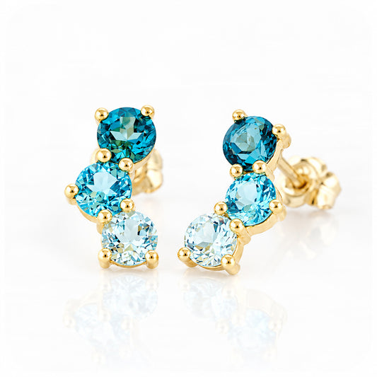 Laurel, a Blue Topaz Rainbow Stud Earring - Victoria's Jewellery