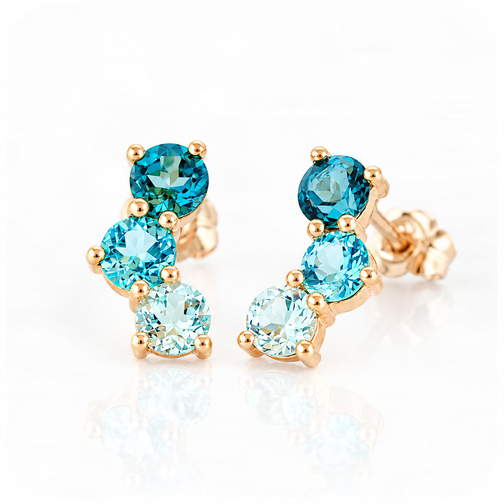 Laurel, a Blue Topaz Rainbow Stud Earring - Victoria's Jewellery