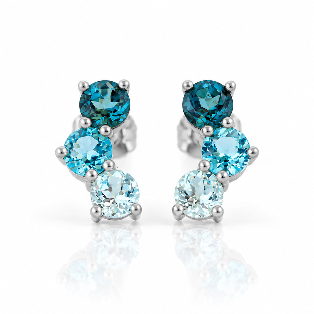 Laurel, a Blue Topaz Rainbow Stud Earring - Victoria's Jewellery
