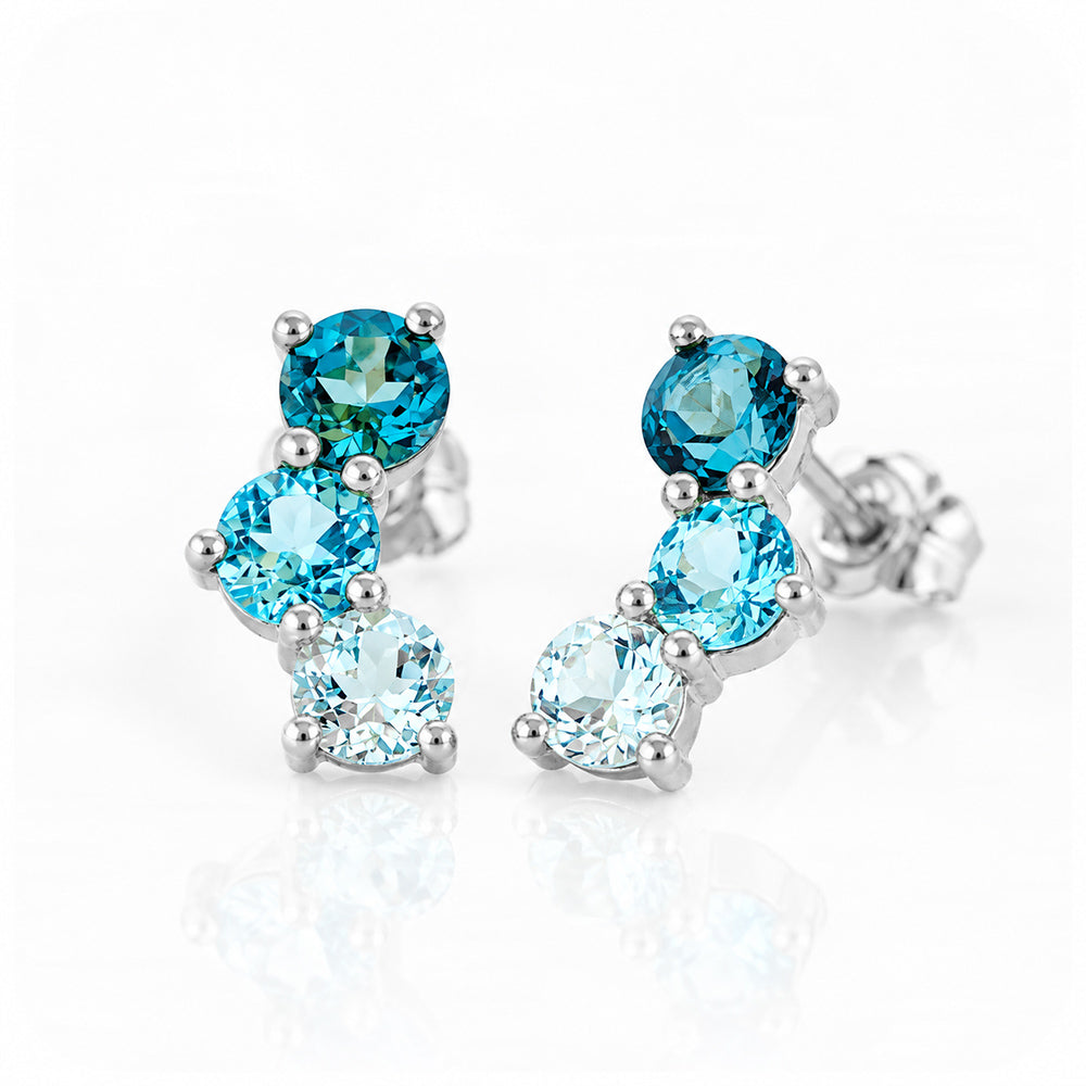 Laurel, a Blue Topaz Rainbow Stud Earring - Victoria's Jewellery