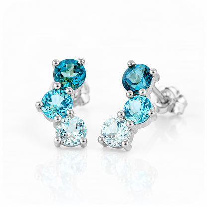 Laurel, a Blue Topaz Rainbow Stud Earring - Victoria's Jewellery
