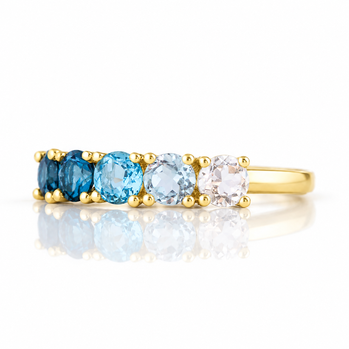 Annie, a Rainbow Topaz Half Eternity Ring - Victoria's Jewellery